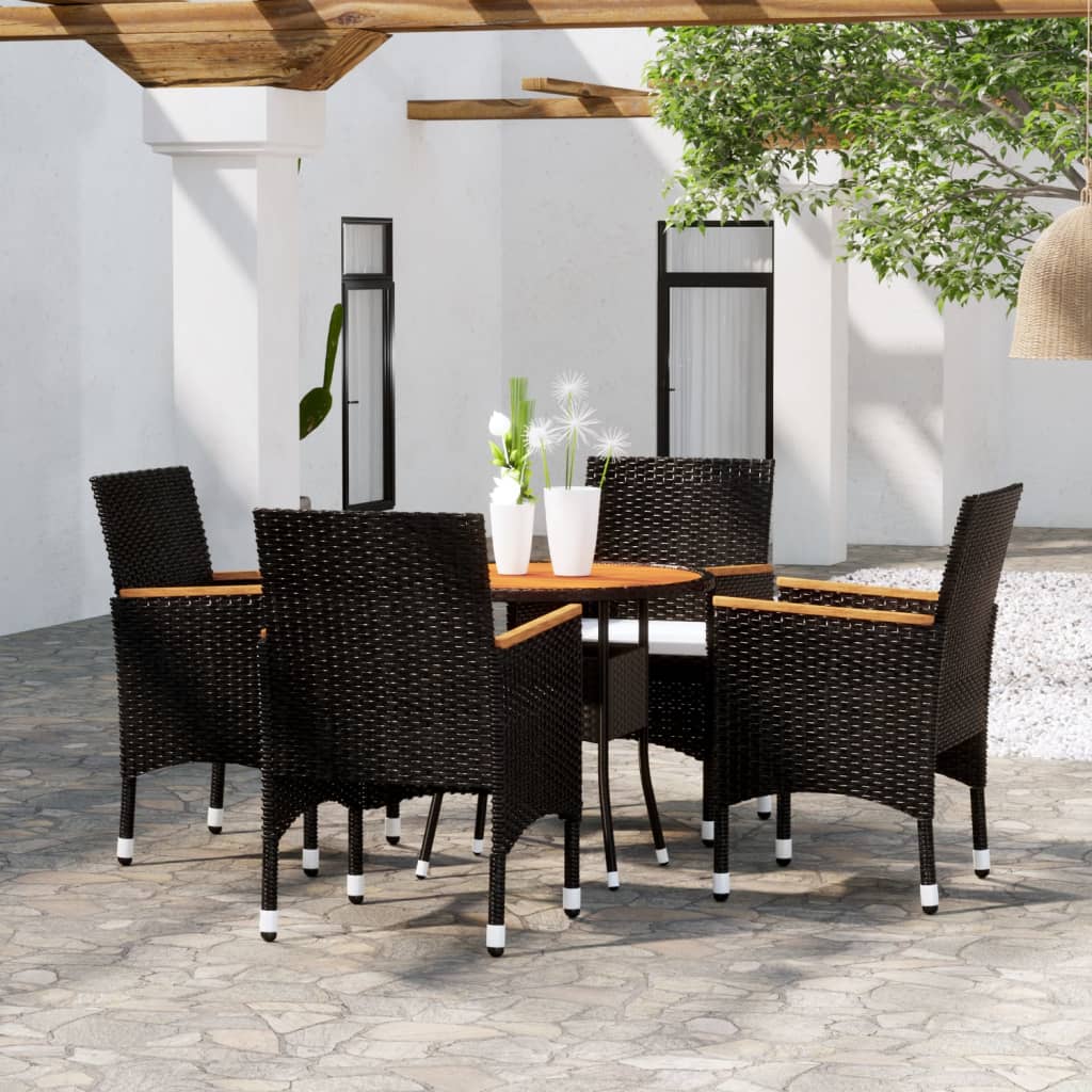 5-delige Tuinset poly rattan zwart is nu te koop bij PeponiXL, paradijselijk wonen!
