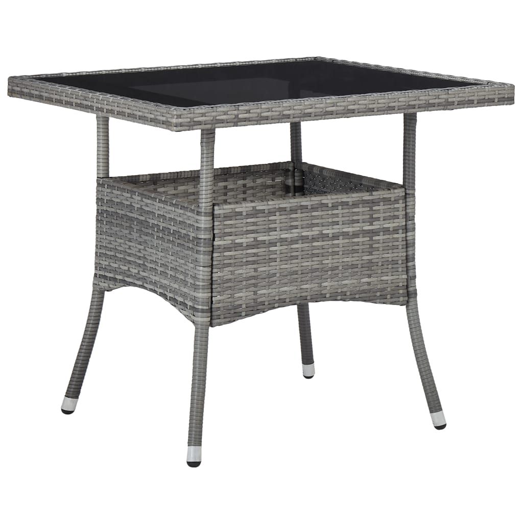 3-delige Tuinset poly rattan en glas grijs is nu te koop bij PeponiXL, paradijselijk wonen!