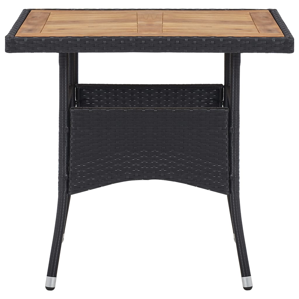 5-delige Tuinset poly rattan en acaciahout zwart is nu te koop bij PeponiXL, paradijselijk wonen!