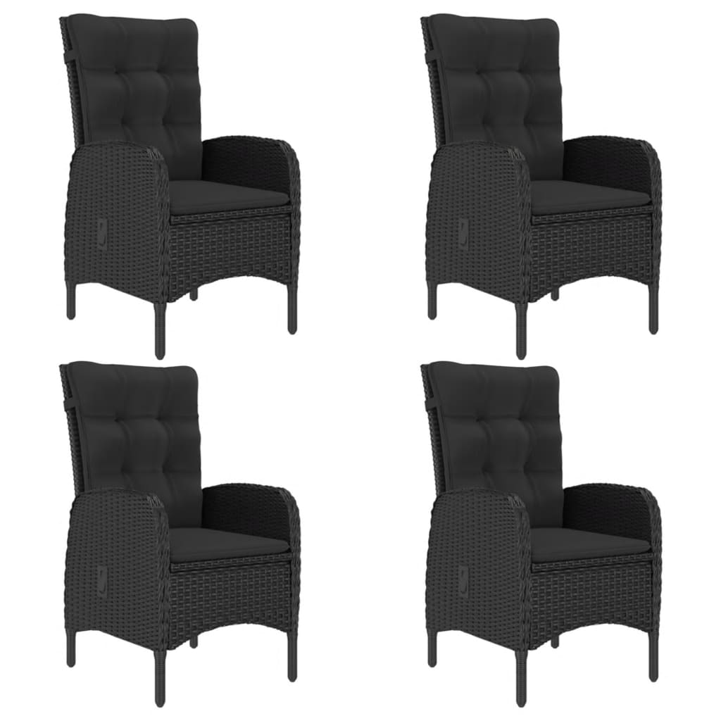 5-delige Tuinset poly rattan en acaciahout zwart is nu te koop bij PeponiXL, paradijselijk wonen!