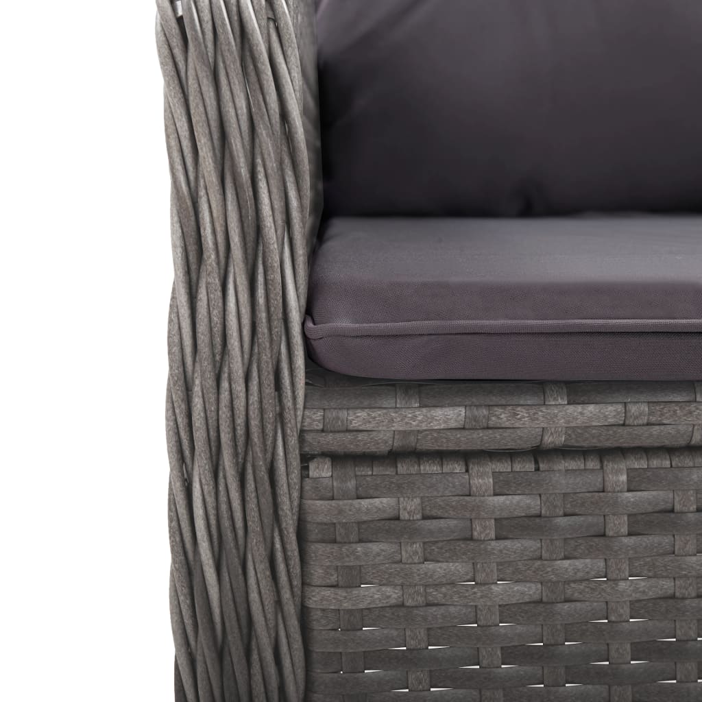 9-delige Tuinset poly rattan en glas grijs is nu te koop bij PeponiXL, paradijselijk wonen!