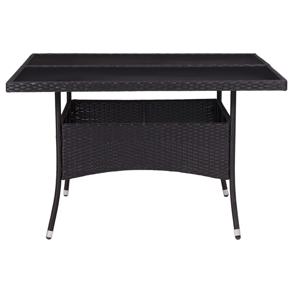 9-delige Tuinset poly rattan en glas zwart is nu te koop bij PeponiXL, paradijselijk wonen!