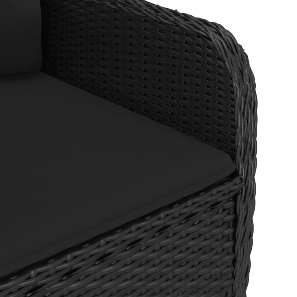 9-delige Tuinset poly rattan en glas zwart is nu te koop bij PeponiXL, paradijselijk wonen!