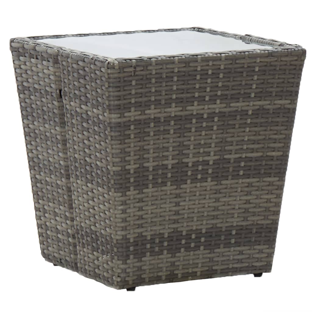 3-delige Bistroset poly rattan en glas grijs is nu te koop bij PeponiXL, paradijselijk wonen!