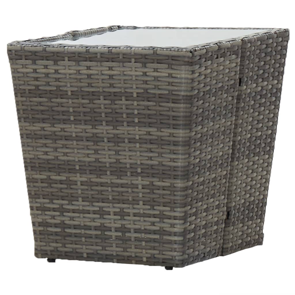3-delige Bistroset poly rattan en glas grijs is nu te koop bij PeponiXL, paradijselijk wonen!
