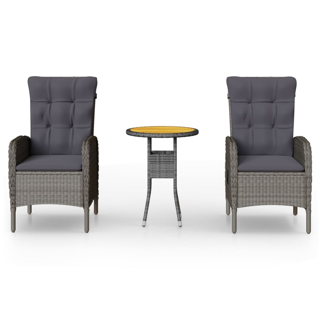 3-delige Tuinset poly rattan grijs is nu te koop bij PeponiXL, paradijselijk wonen!