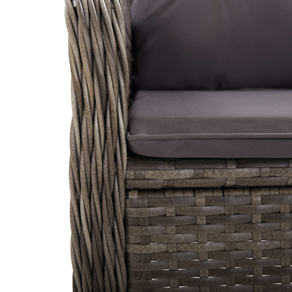 3-delige Tuinset poly rattan grijs is nu te koop bij PeponiXL, paradijselijk wonen!