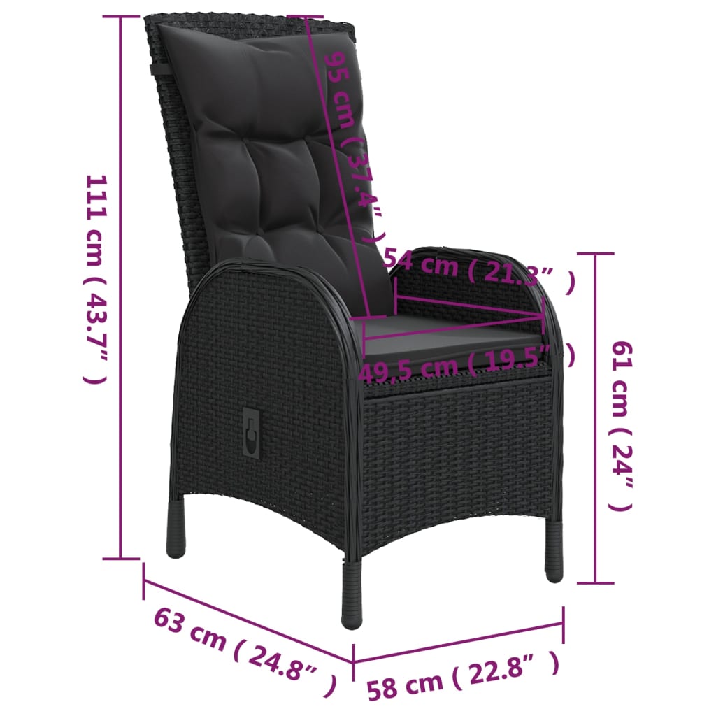 3-delige Bistroset poly rattan zwart is nu te koop bij PeponiXL, paradijselijk wonen!