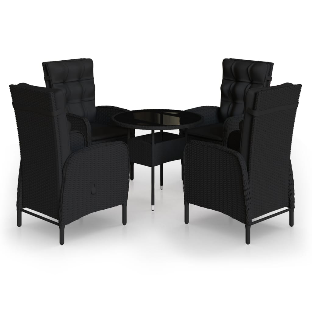 5-delige Tuinset poly rattan zwart is nu te koop bij PeponiXL, paradijselijk wonen!