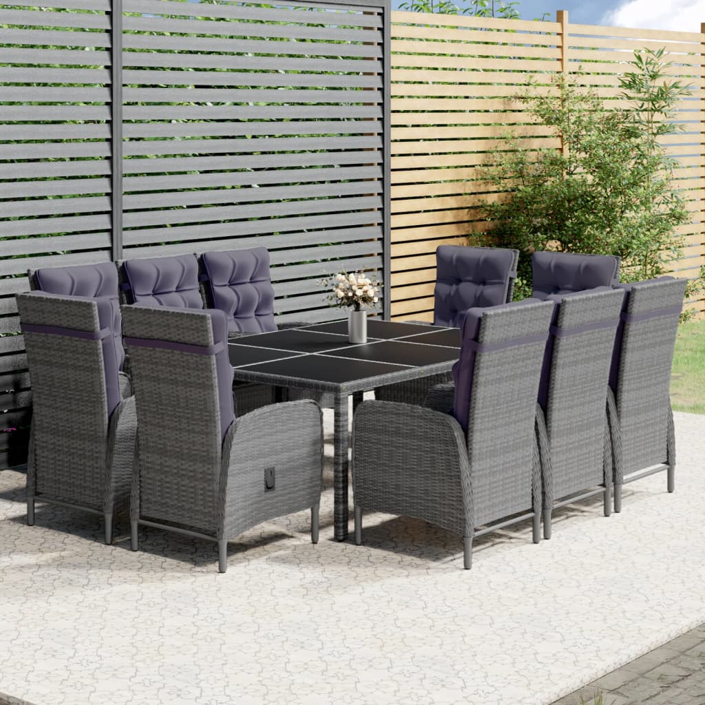11-delige Tuinset poly rattan grijs is nu te koop bij PeponiXL, paradijselijk wonen!
