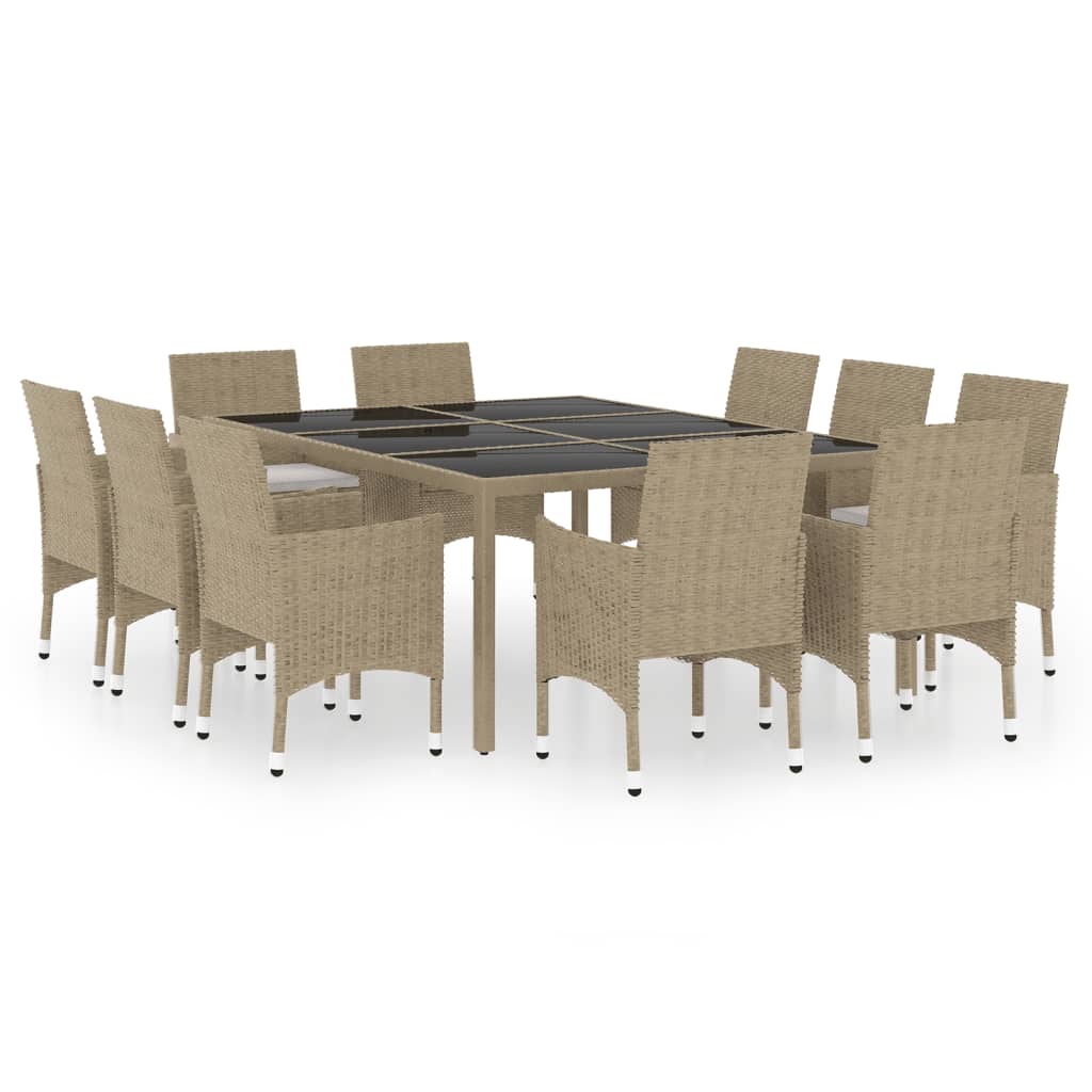 11-delige Tuinset poly rattan beige is nu te koop bij PeponiXL, paradijselijk wonen!