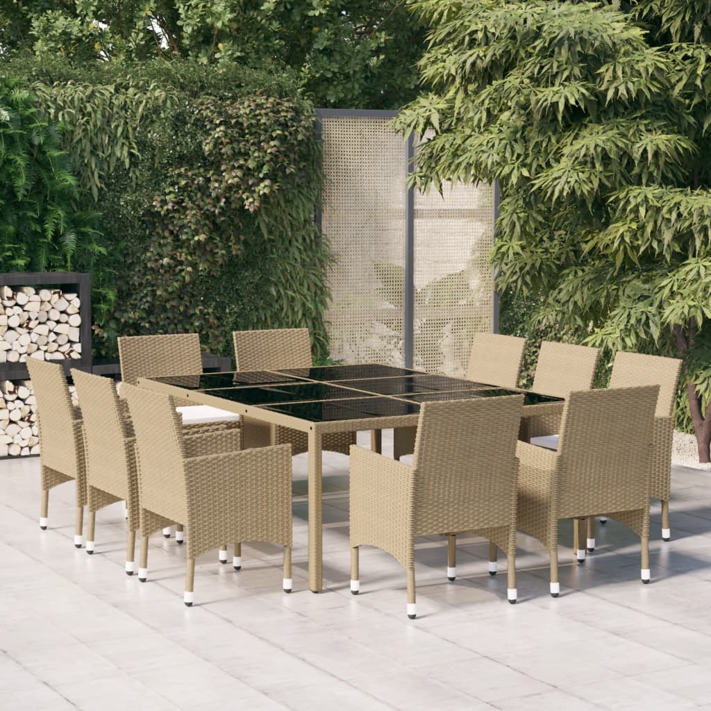 11-delige Tuinset poly rattan beige is nu te koop bij PeponiXL, paradijselijk wonen!