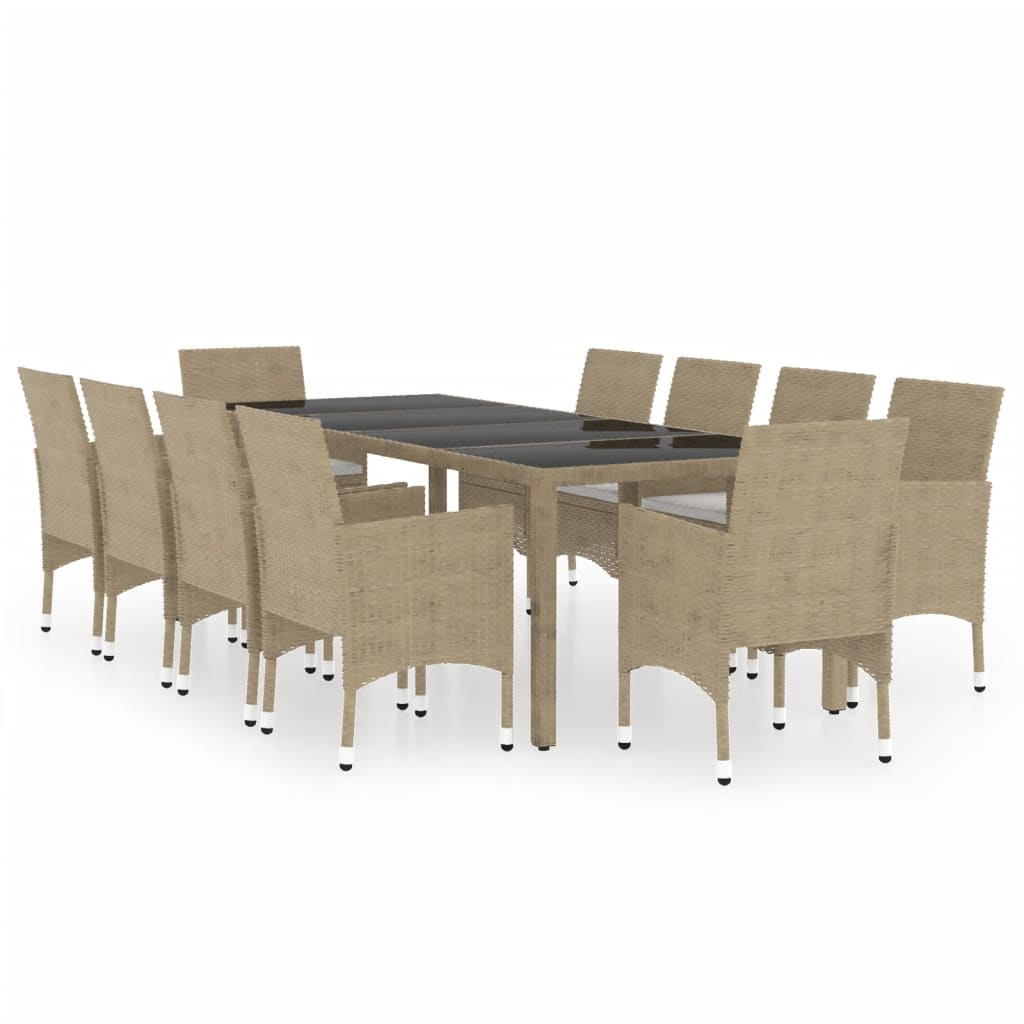 11-delige Tuinset poly rattan beige is nu te koop bij PeponiXL, paradijselijk wonen!