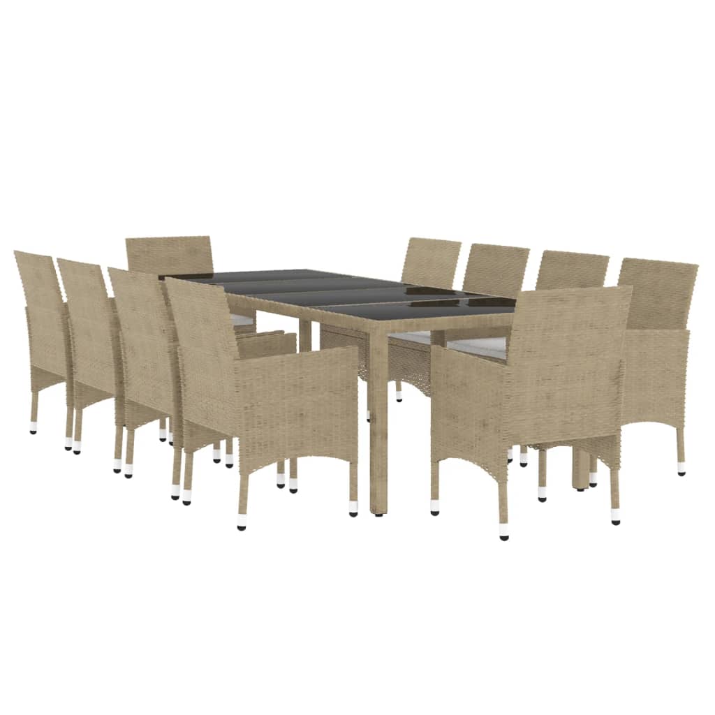 11-delige Tuinset poly rattan beige is nu te koop bij PeponiXL, paradijselijk wonen!