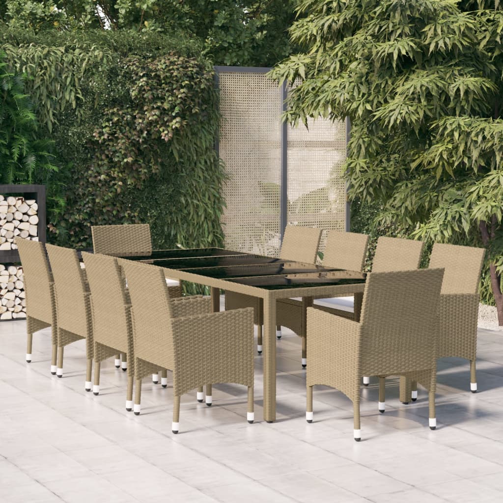 11-delige Tuinset poly rattan beige is nu te koop bij PeponiXL, paradijselijk wonen!