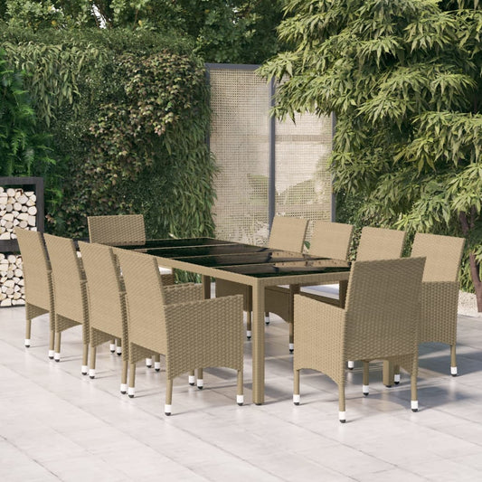 11-delige Tuinset poly rattan beige is nu te koop bij PeponiXL, paradijselijk wonen!