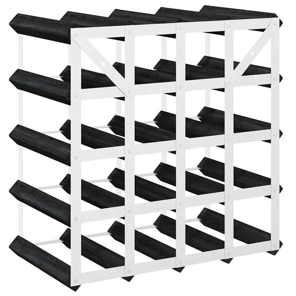 Wijnrek voor 20 flessen massief grenenhout zwart is nu te koop bij PeponiXL, paradijselijk wonen!