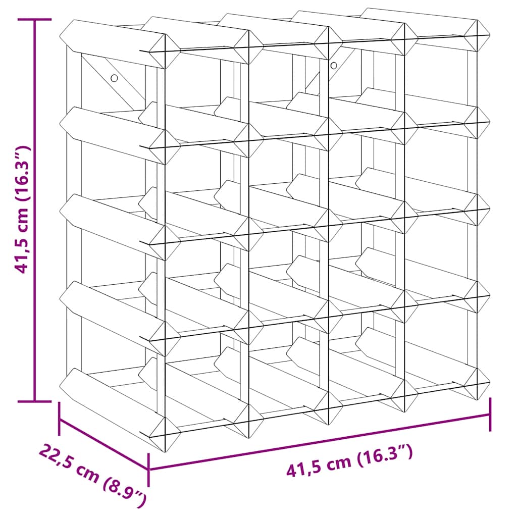 Wijnrek voor 20 flessen massief grenenhout zwart is nu te koop bij PeponiXL, paradijselijk wonen!