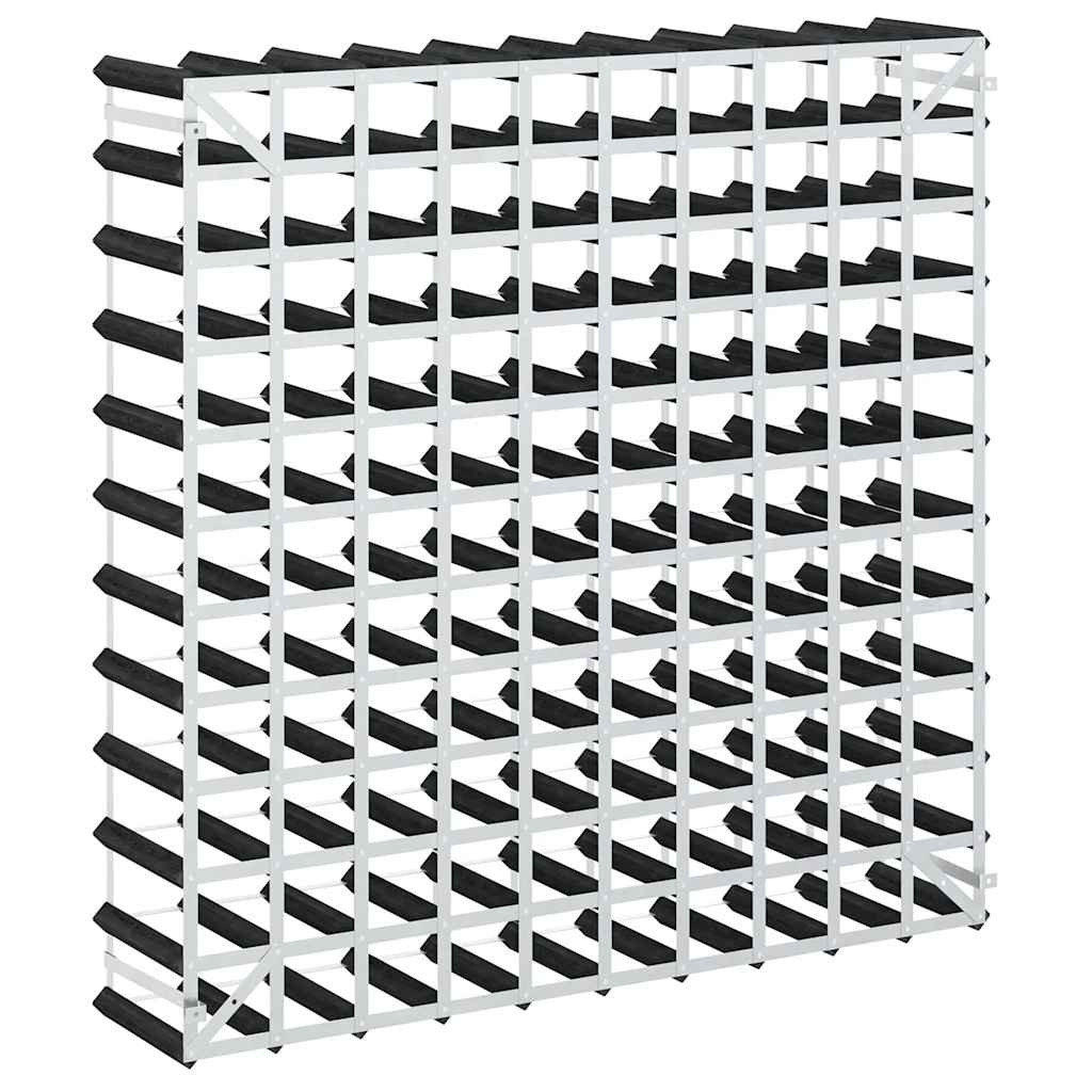 Wijnrek voor 120 flessen massief grenenhout zwart is nu te koop bij PeponiXL, paradijselijk wonen!