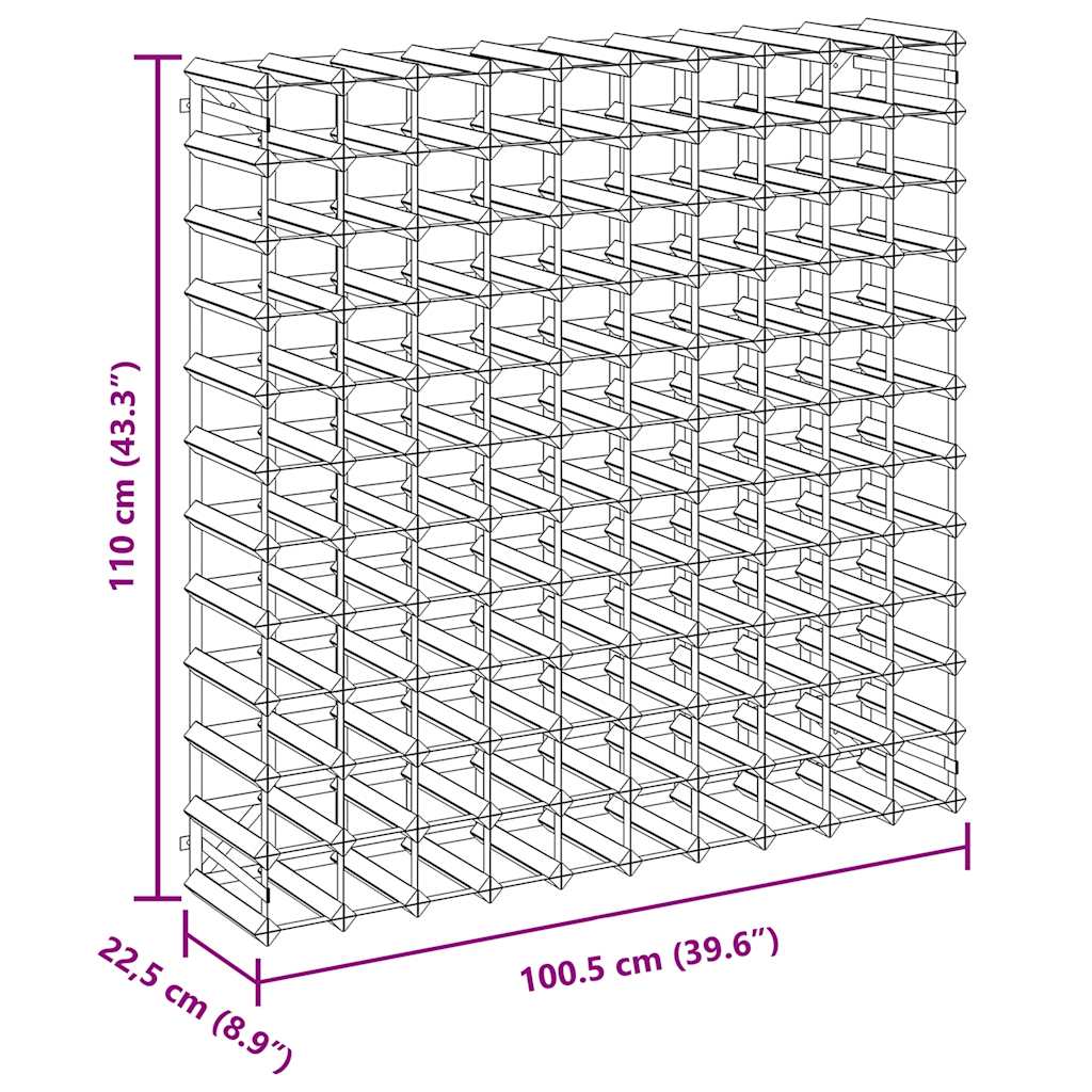 Wijnrek voor 120 flessen massief grenenhout zwart is nu te koop bij PeponiXL, paradijselijk wonen!