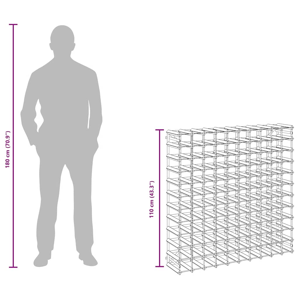 Wijnrek voor 120 flessen massief grenenhout zwart is nu te koop bij PeponiXL, paradijselijk wonen!