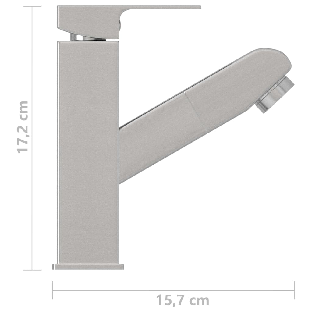 Wastafelkraan met uittrekfunctie 157x172 mm zilverkleurig is nu te koop bij PeponiXL, paradijselijk wonen!