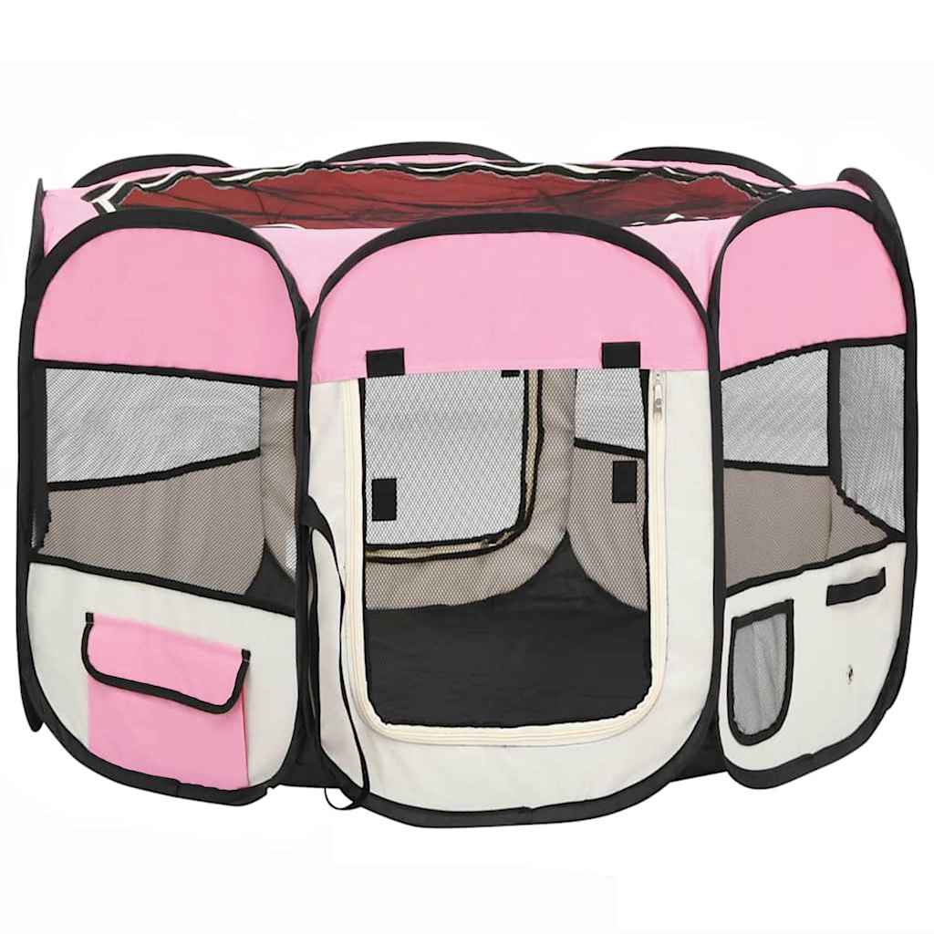 Hondenren inklapbaar met draagtas 90x90x58 cm roze is nu te koop bij PeponiXL, paradijselijk wonen!