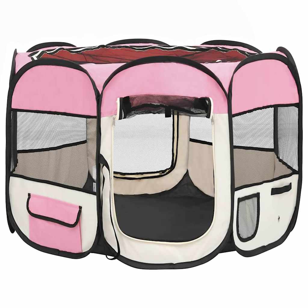 Hondenren inklapbaar met draagtas 90x90x58 cm roze is nu te koop bij PeponiXL, paradijselijk wonen!