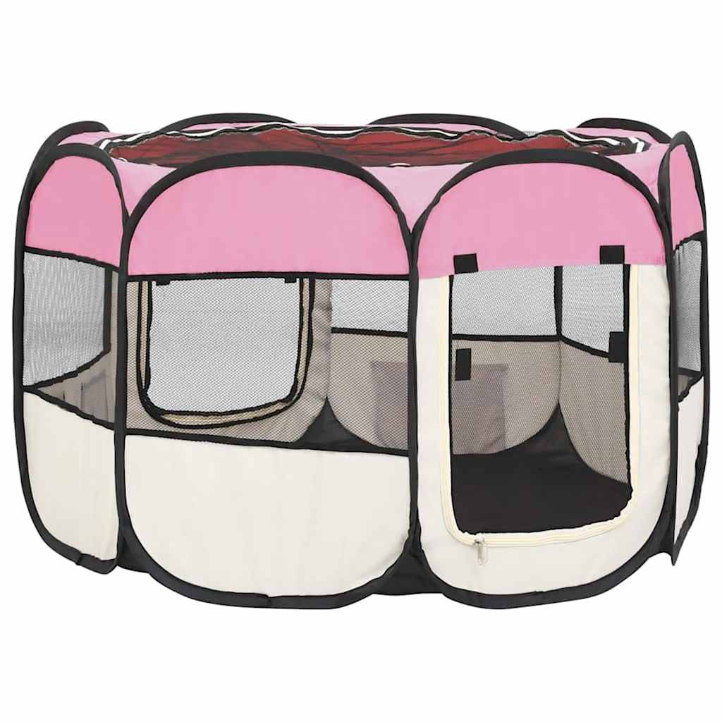 Hondenren inklapbaar met draagtas 90x90x58 cm roze is nu te koop bij PeponiXL, paradijselijk wonen!