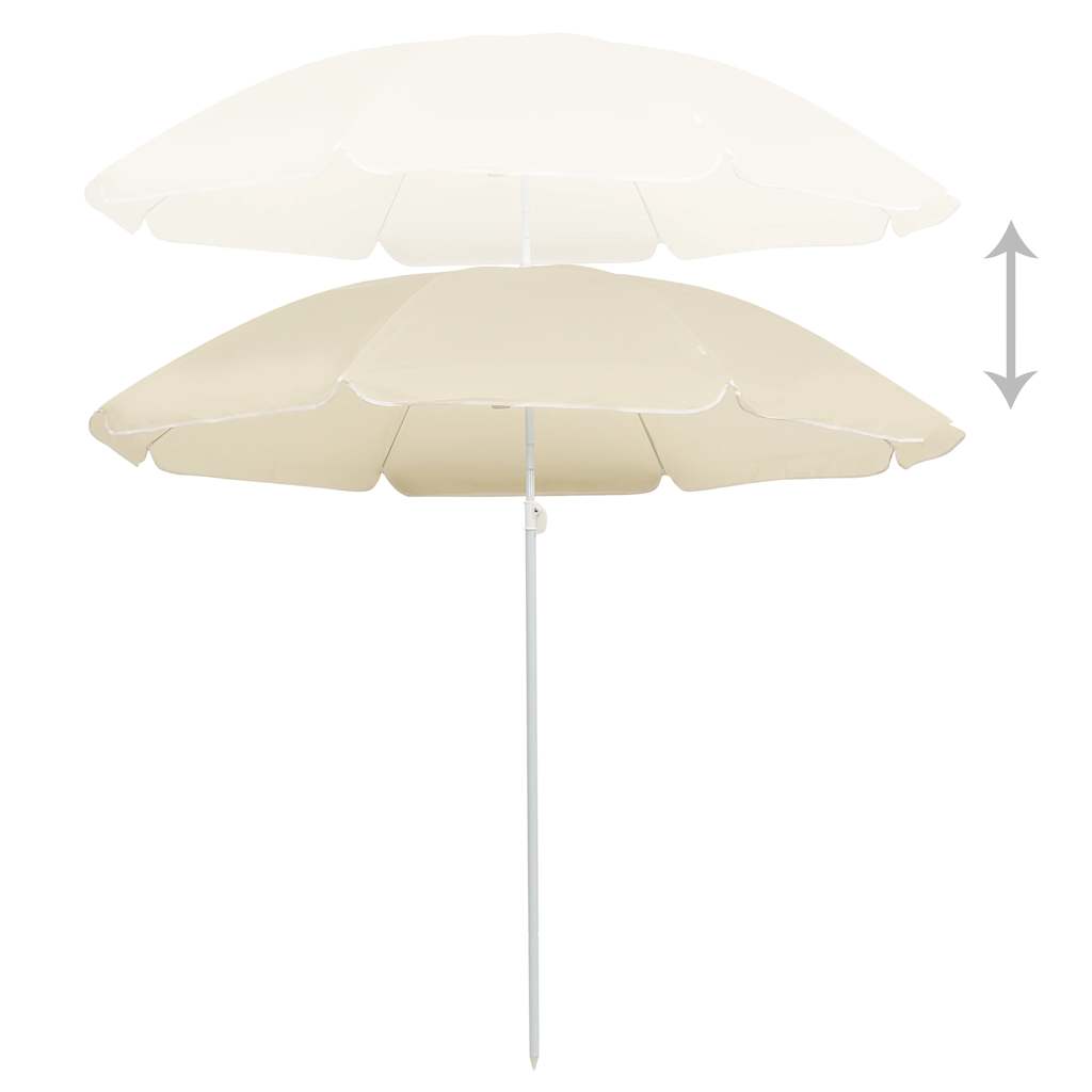 Parasol met stalen paal 180 cm zandkleurig is nu te koop bij PeponiXL, paradijselijk wonen!