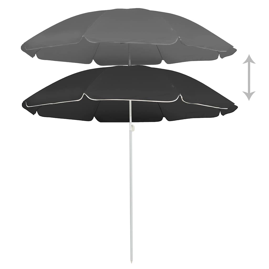 Parasol met stalen paal 180 cm antracietkleurig is nu te koop bij PeponiXL, paradijselijk wonen!
