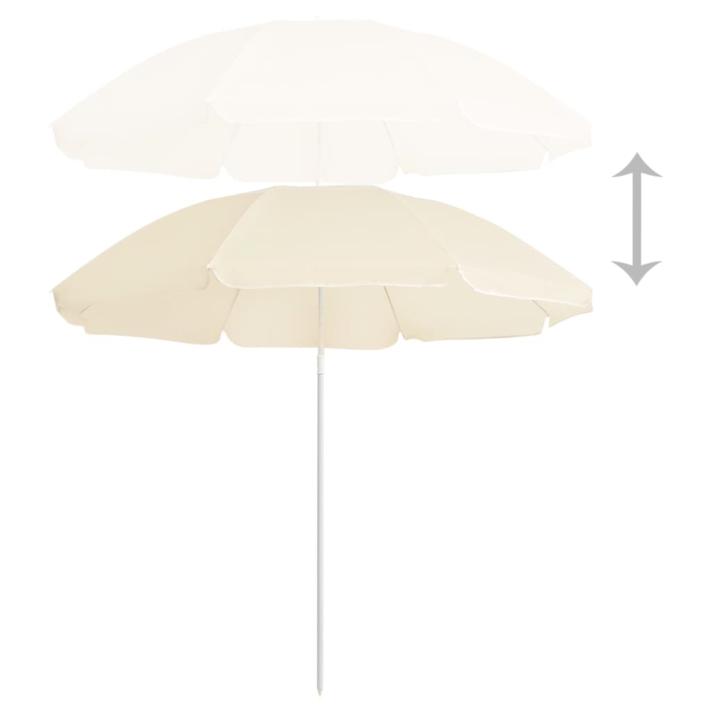 Parasol met stalen paal 180 cm zandkleurig is nu te koop bij PeponiXL, paradijselijk wonen!