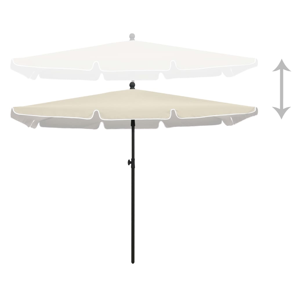 Parasol met paal 210x140 cm zandkleurig is nu te koop bij PeponiXL, paradijselijk wonen!
