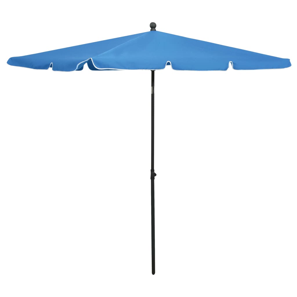Parasol met paal 210x140 cm azuurblauw is nu te koop bij PeponiXL, paradijselijk wonen!