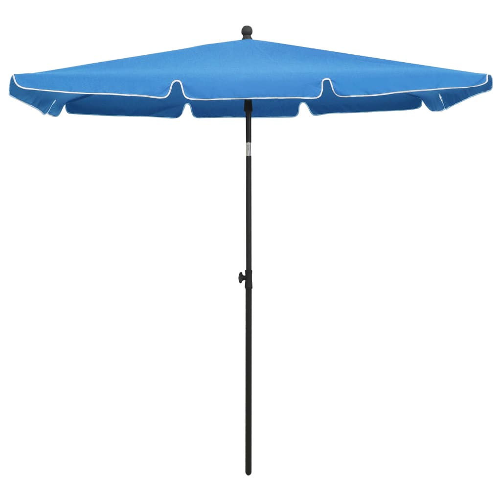 Parasol met paal 210x140 cm azuurblauw is nu te koop bij PeponiXL, paradijselijk wonen!