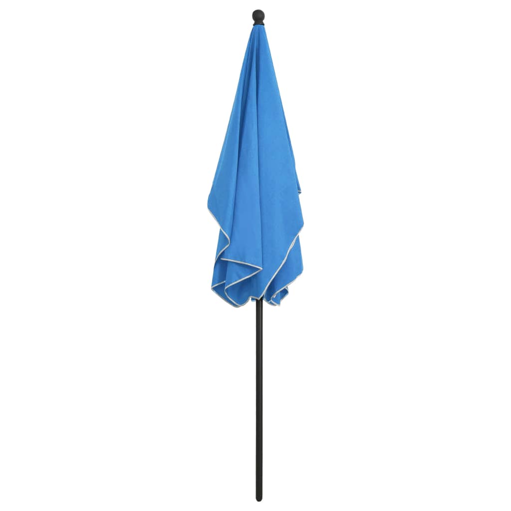 Parasol met paal 210x140 cm azuurblauw is nu te koop bij PeponiXL, paradijselijk wonen!