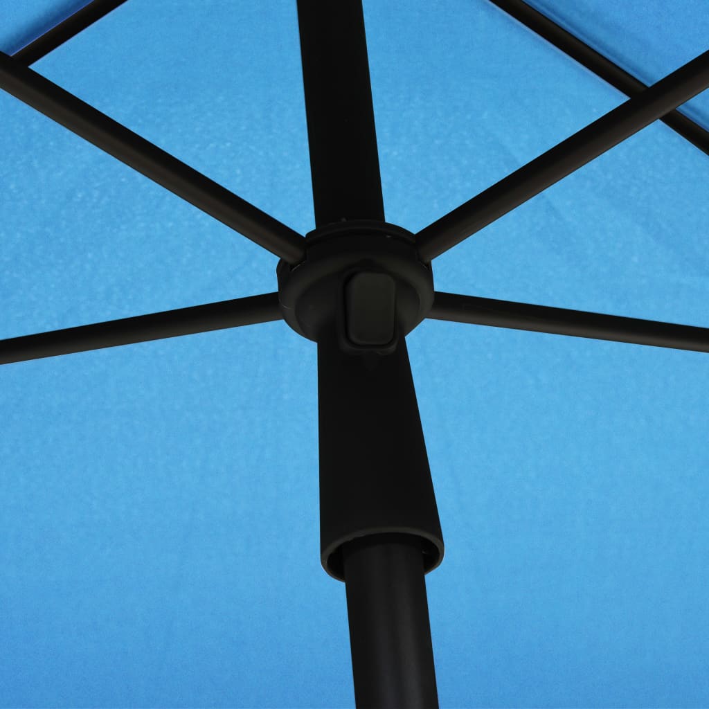 Parasol met paal 210x140 cm azuurblauw is nu te koop bij PeponiXL, paradijselijk wonen!