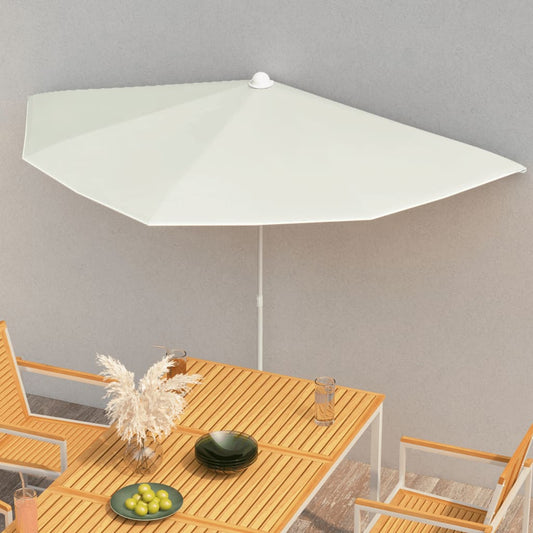 Parasol half met paal 180x90 cm zandkleurig is nu te koop bij PeponiXL, paradijselijk wonen!