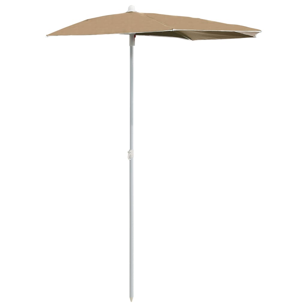 Parasol half met paal 180x90 cm taupe is nu te koop bij PeponiXL, paradijselijk wonen!