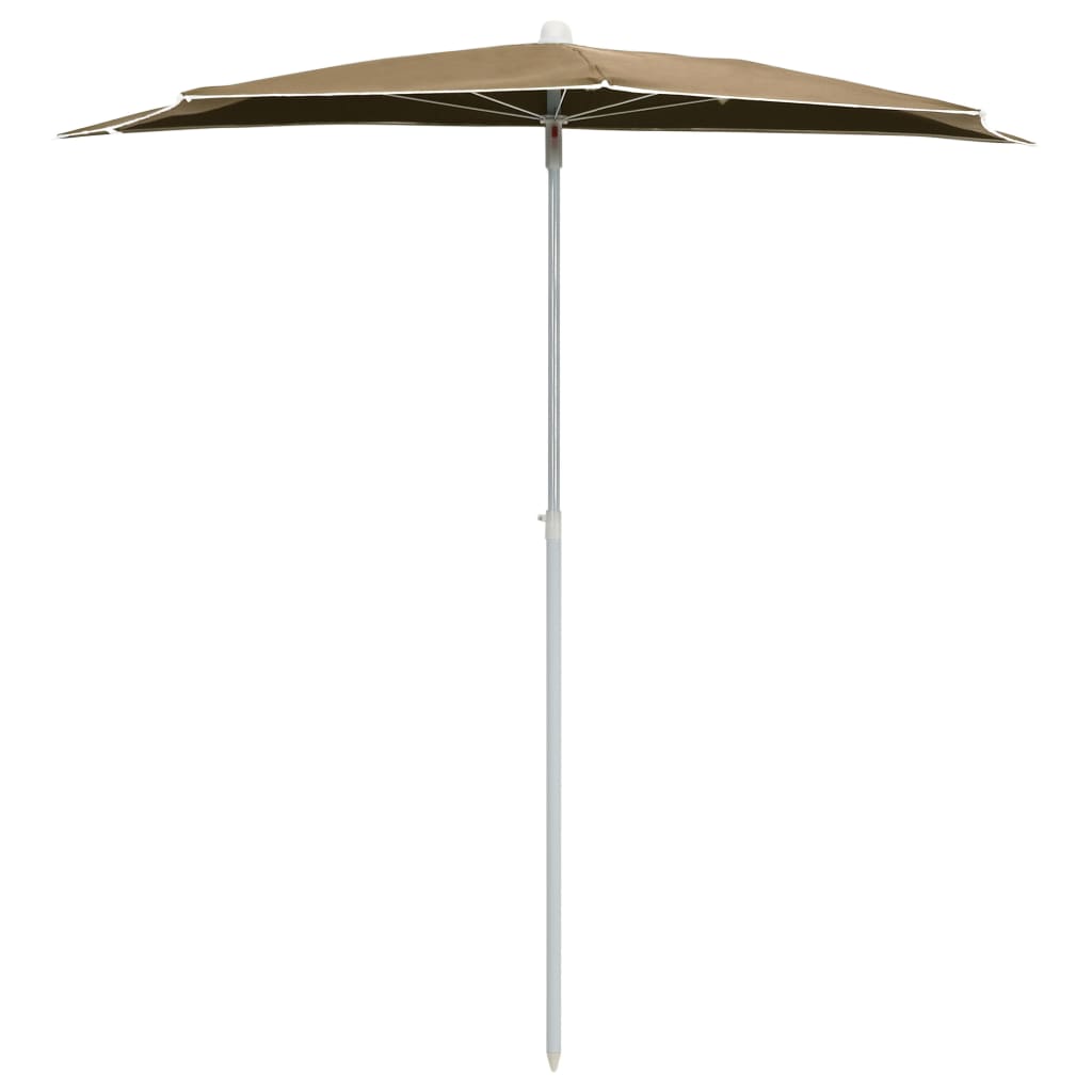 Parasol half met paal 180x90 cm taupe is nu te koop bij PeponiXL, paradijselijk wonen!