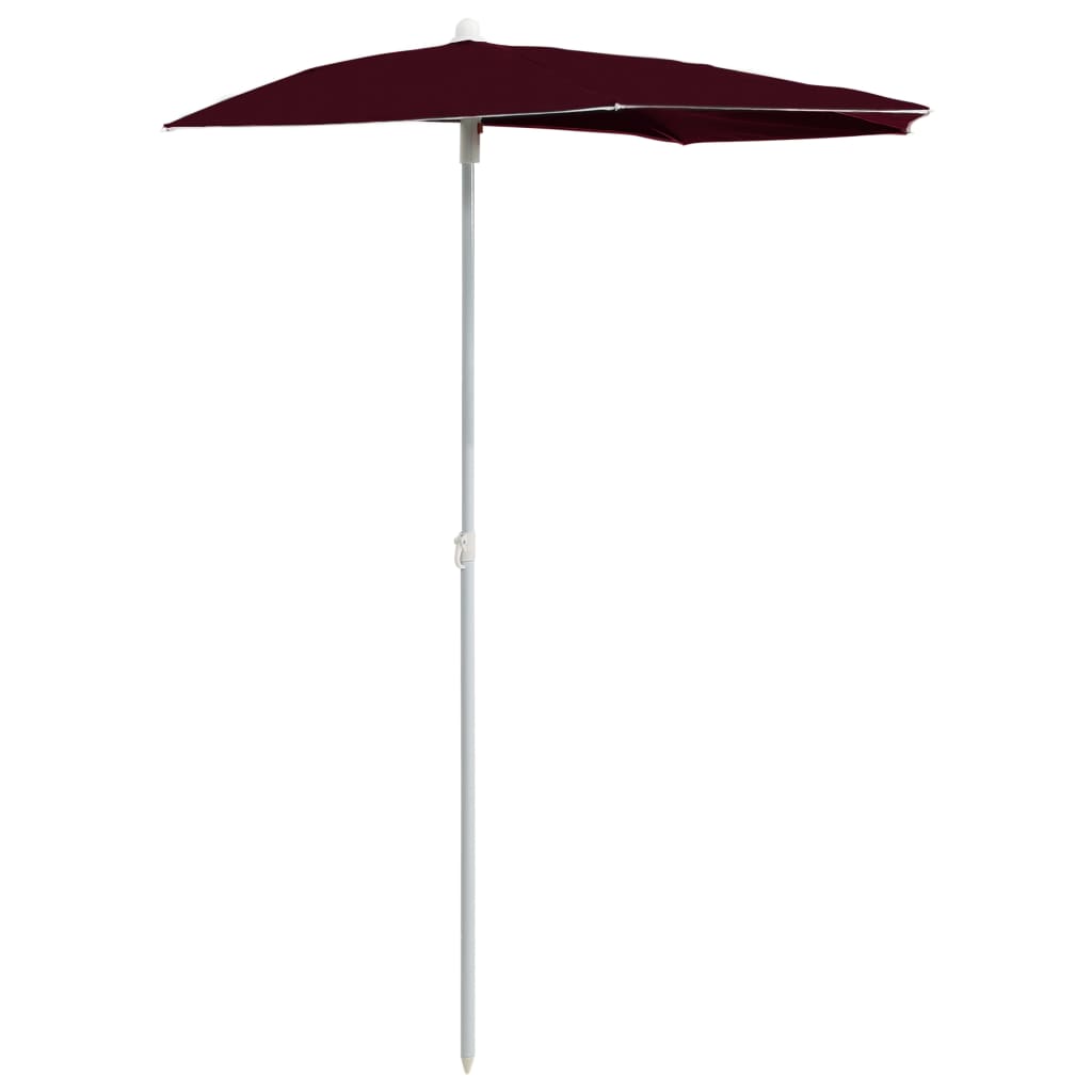 Parasol half met paal 180x90 cm bordeauxrood is nu te koop bij PeponiXL, paradijselijk wonen!