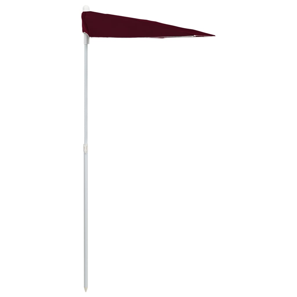 Parasol half met paal 180x90 cm bordeauxrood is nu te koop bij PeponiXL, paradijselijk wonen!