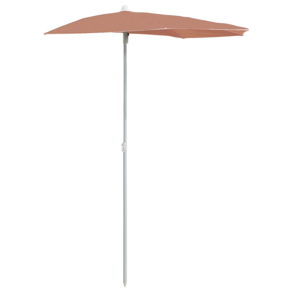 Parasol half met paal 180x90 cm terracottakleurig is nu te koop bij PeponiXL, paradijselijk wonen!