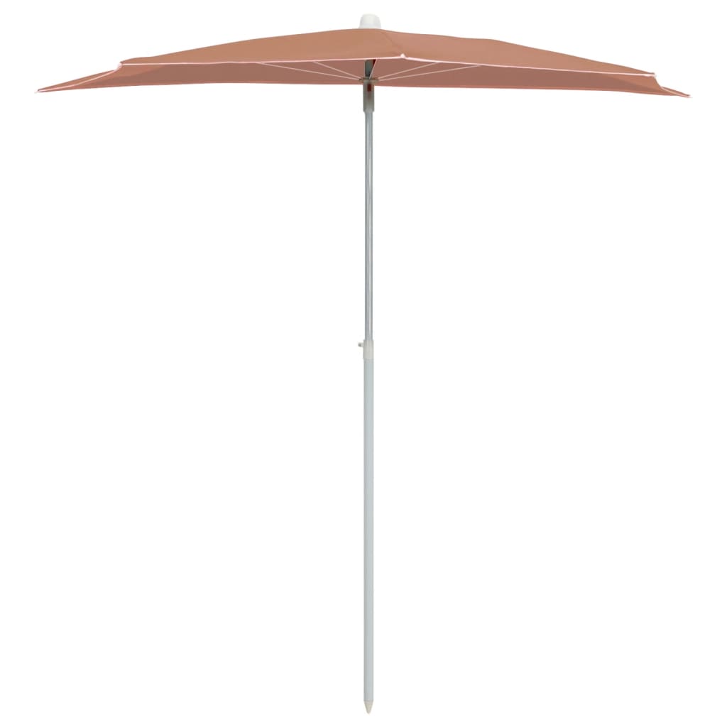 Parasol half met paal 180x90 cm terracottakleurig is nu te koop bij PeponiXL, paradijselijk wonen!