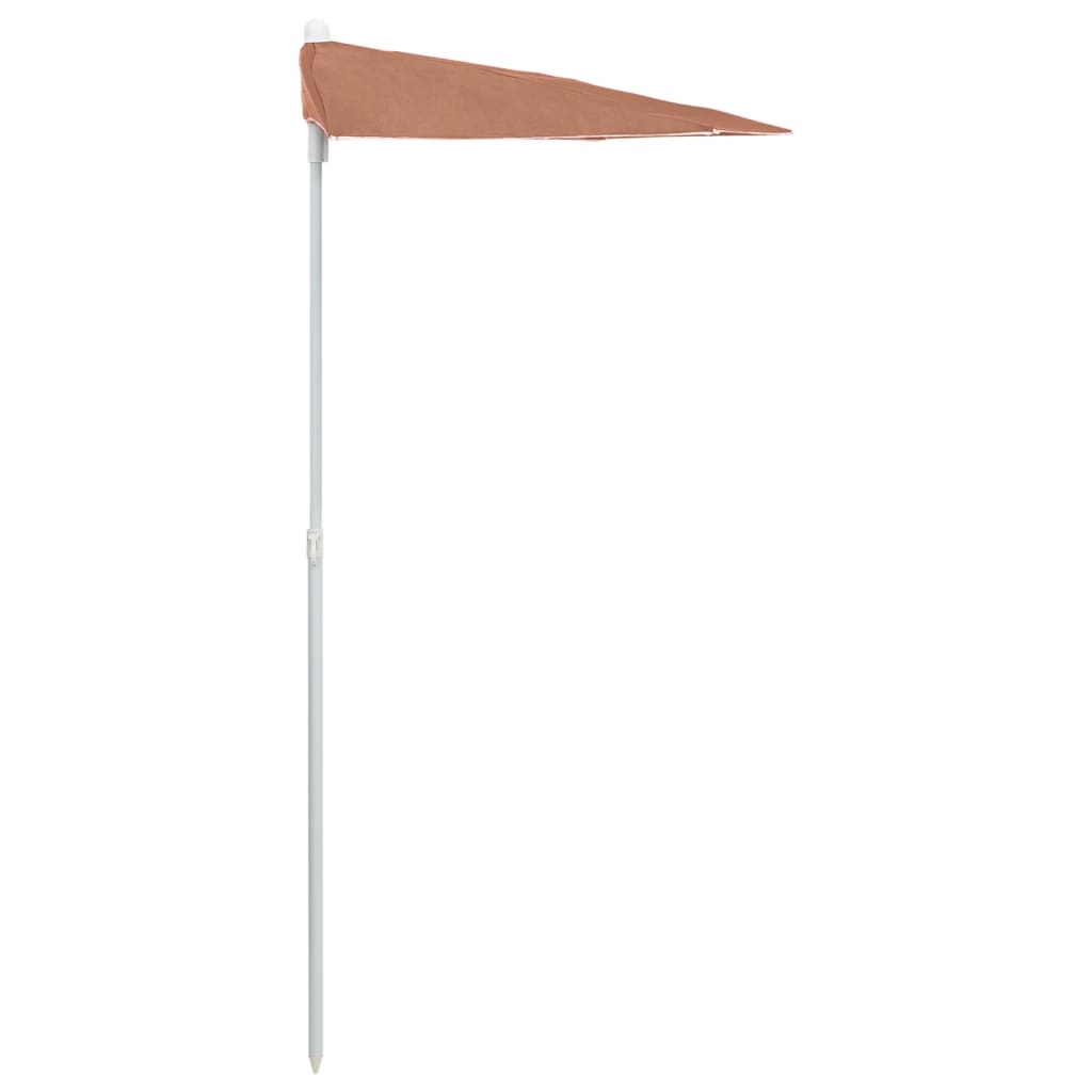 Parasol half met paal 180x90 cm terracottakleurig is nu te koop bij PeponiXL, paradijselijk wonen!