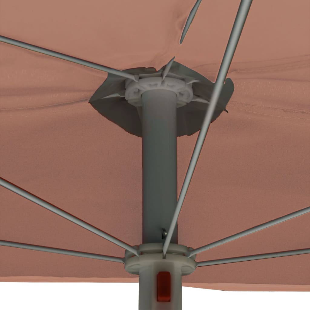 Parasol half met paal 180x90 cm terracottakleurig is nu te koop bij PeponiXL, paradijselijk wonen!