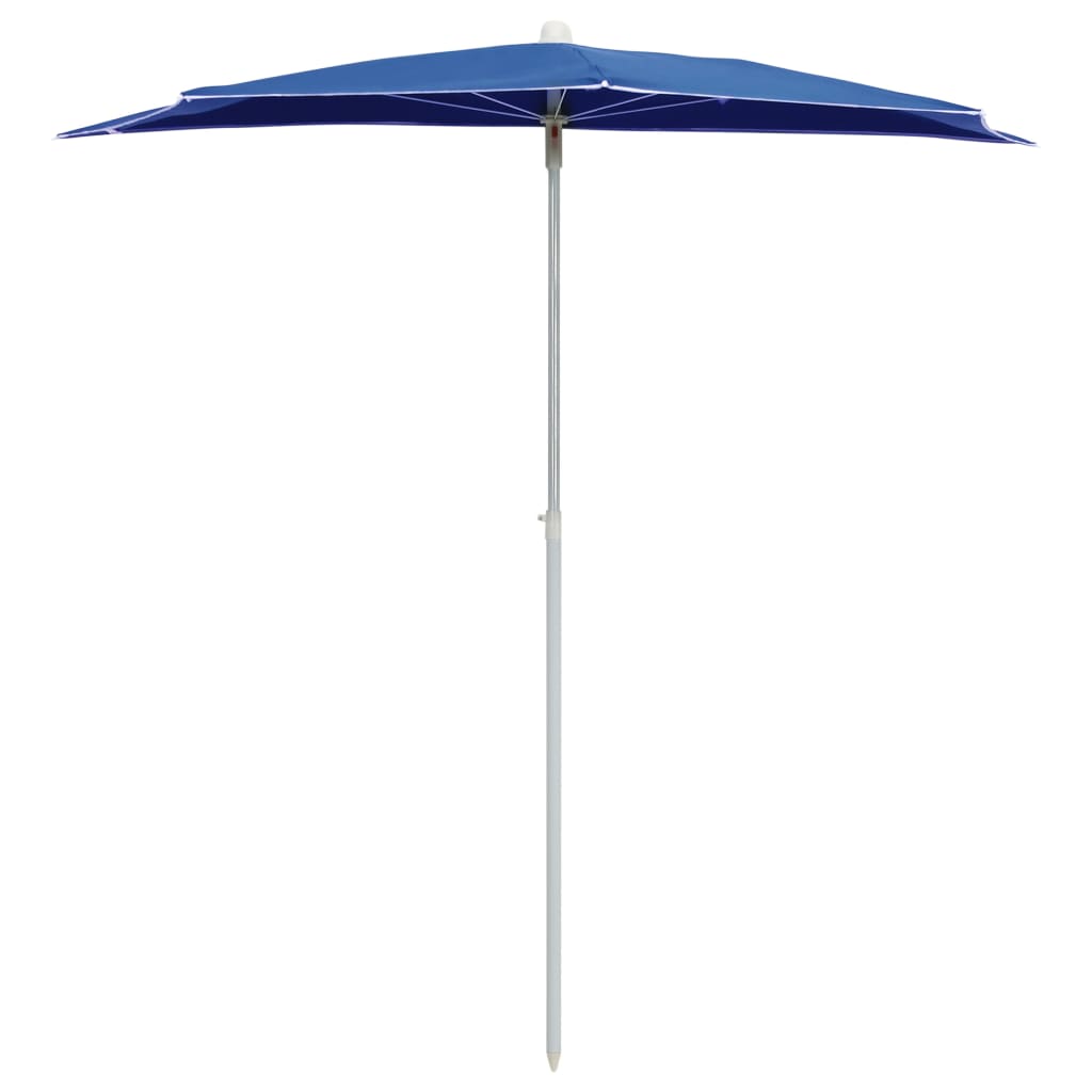 Parasol half met paal 180x90 cm azuurblauw is nu te koop bij PeponiXL, paradijselijk wonen!