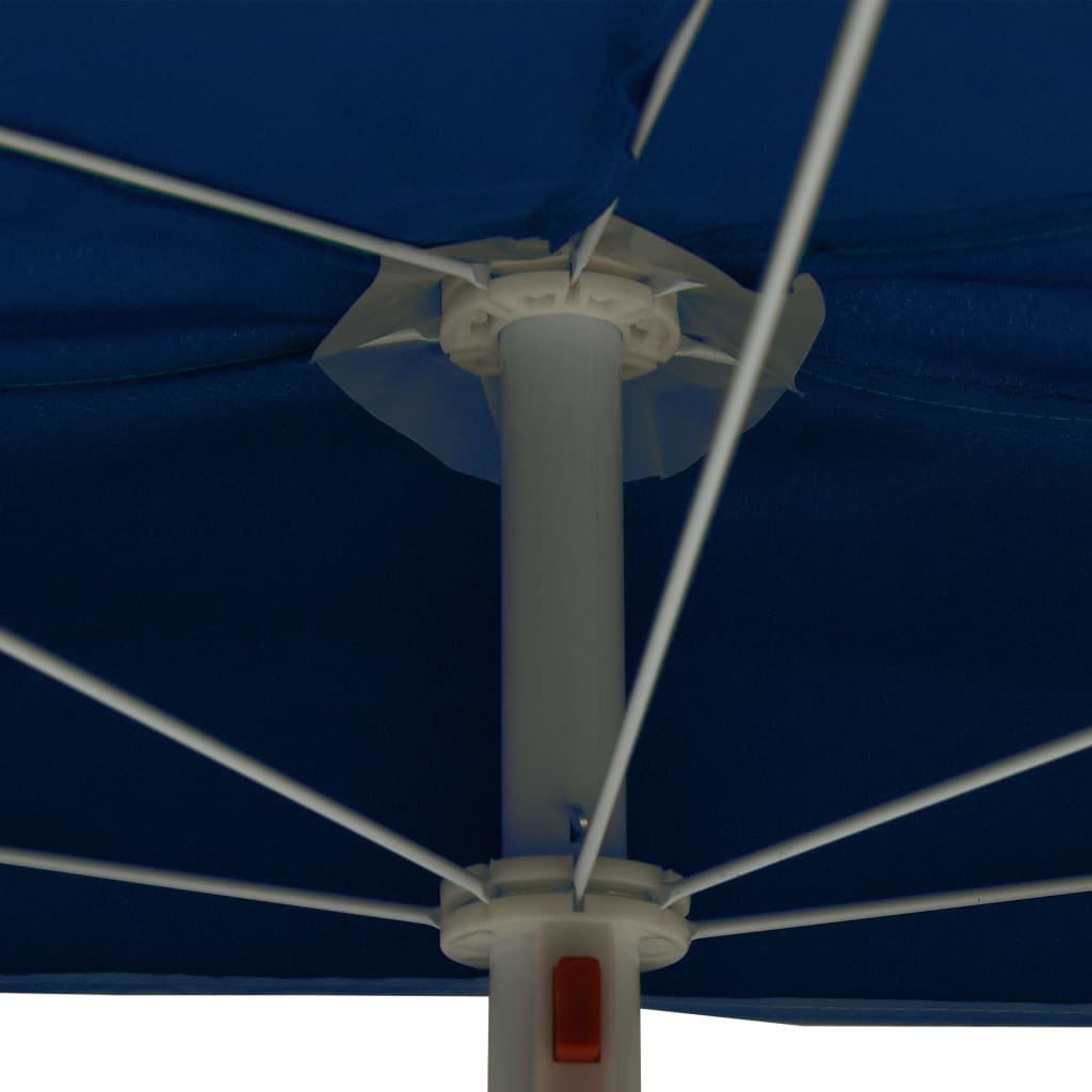 Parasol half met paal 180x90 cm azuurblauw is nu te koop bij PeponiXL, paradijselijk wonen!