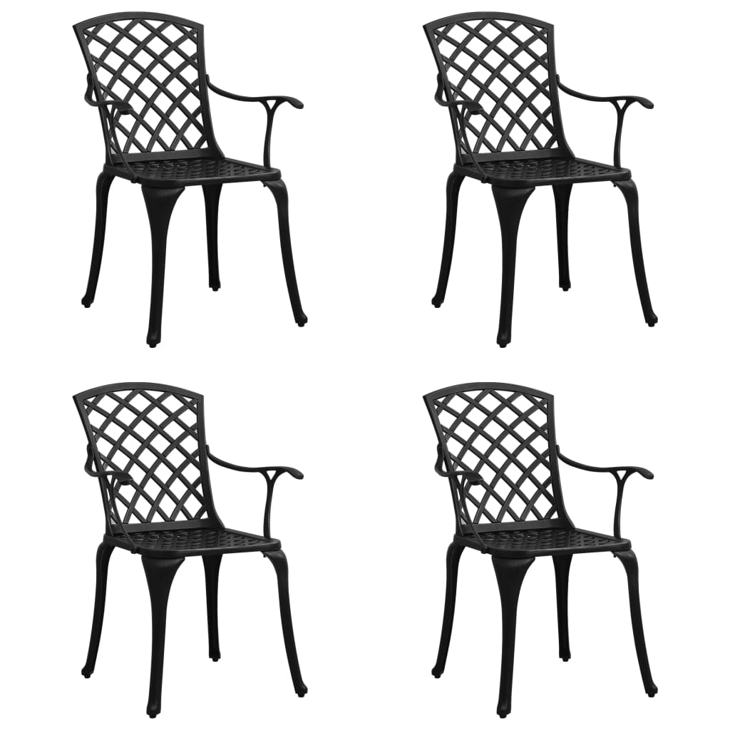 Tuinstoelen 4 st gietaluminium zwart is nu te koop bij PeponiXL, paradijselijk wonen!