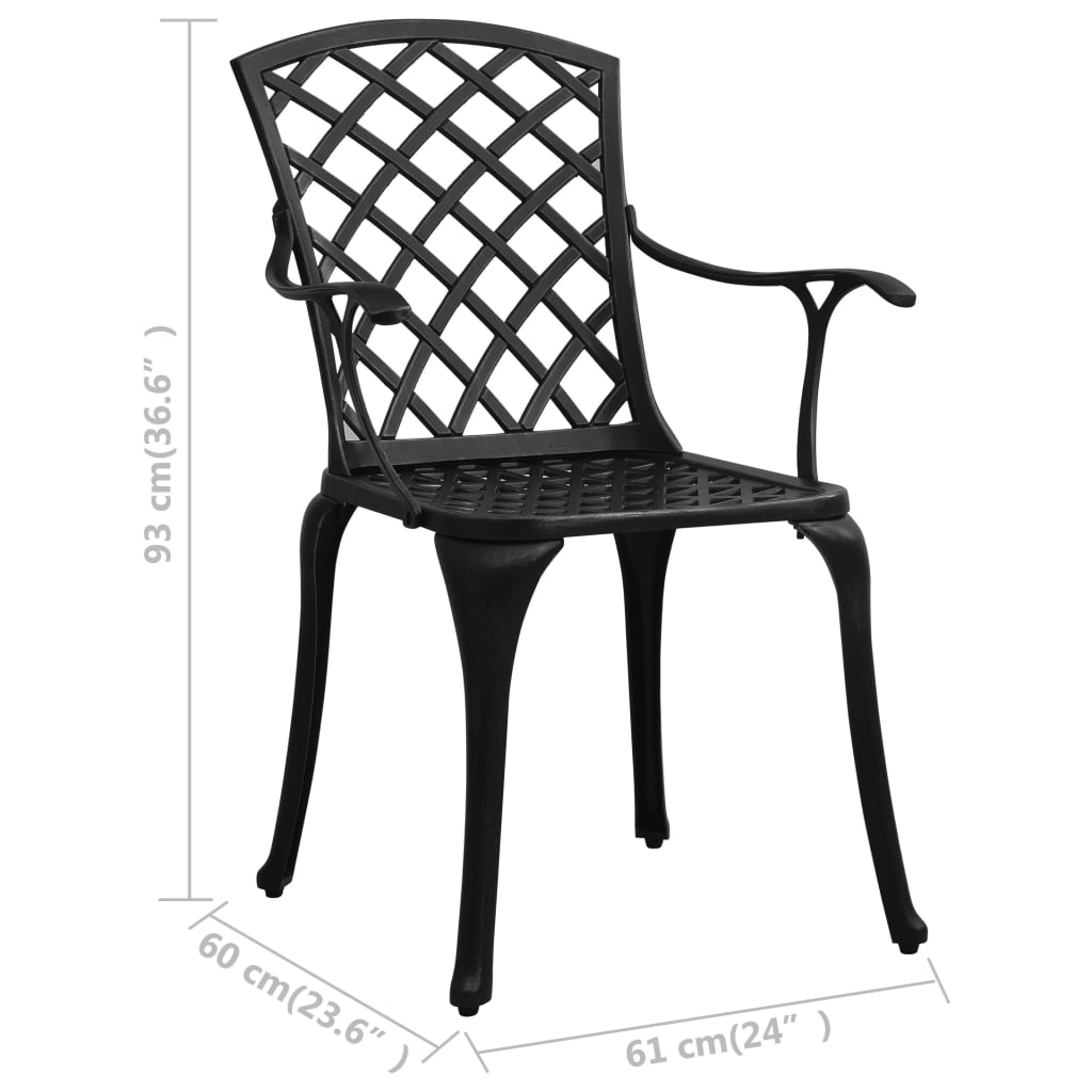 Tuinstoelen 4 st gietaluminium zwart is nu te koop bij PeponiXL, paradijselijk wonen!